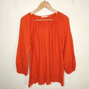 Soft Surroundings Eyelet Embroidered Tunic Boho